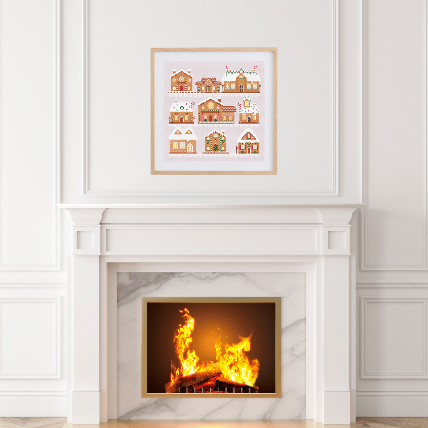 Gingerbread Houses Cross Stitch Patterns | Christmas Cross Stitch Chart With Gingerbread | Xmas Cross Stitch Ideas