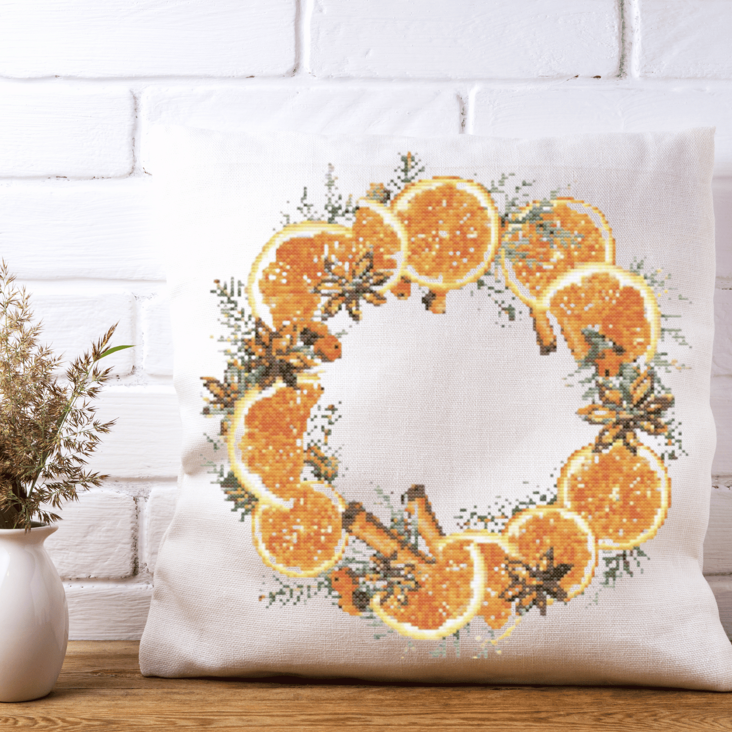 Christmas wreath cross-stitch pattern | Christmas wreath cross-stitch chart | Christmas Cross Stitch