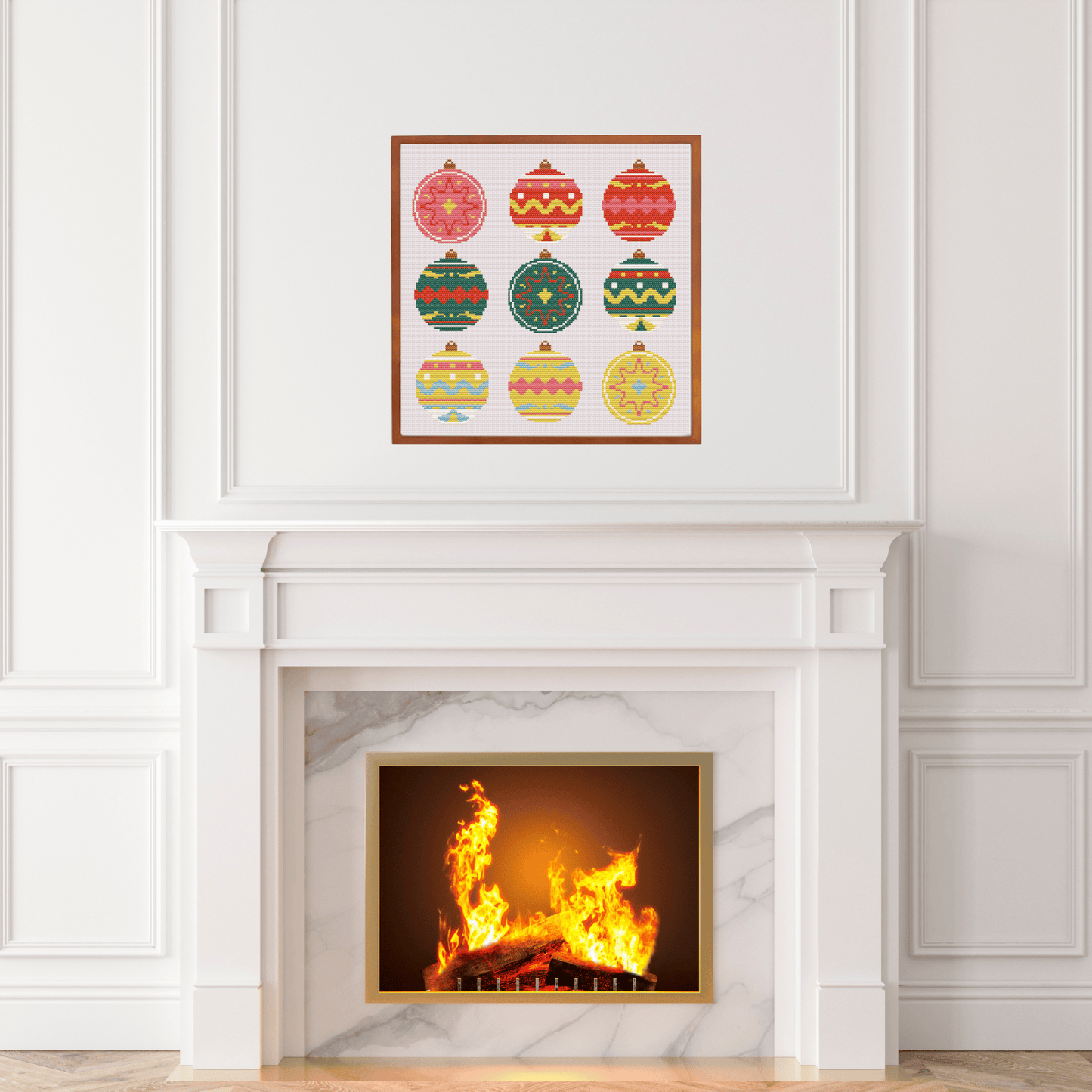 Retro Christmas Balls Cross Stitch Pattern | Christmas Balls Cross Stitch Chart | Christmas Cross Stitch