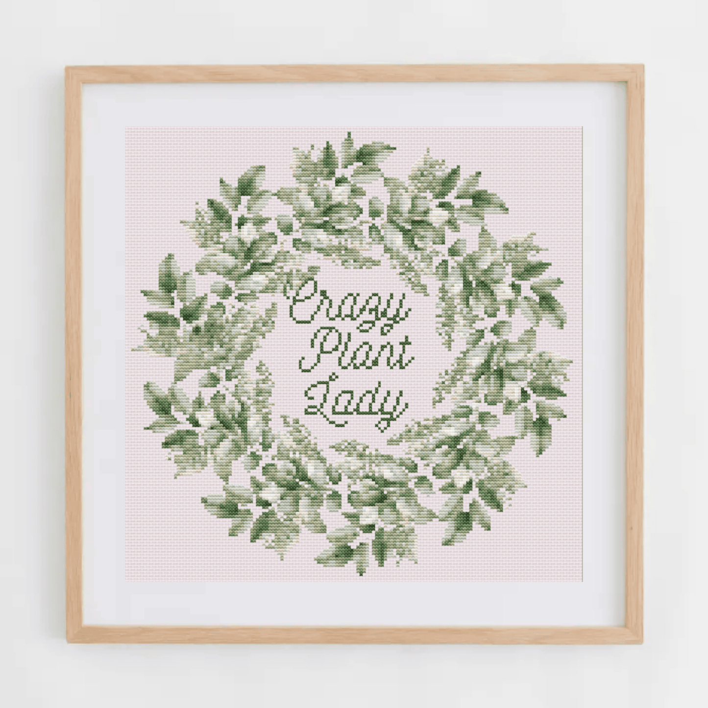 Crazy Plant Lady cross-stitch pattern | Plant cross stitch chart | Modern and pretty cross stitch ideas