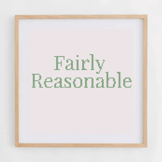 Fairly Reasonable Alphabet Cross Stitch Pattern | Alphabet Cross Stitch Chart | Font Cross Stitch Chart