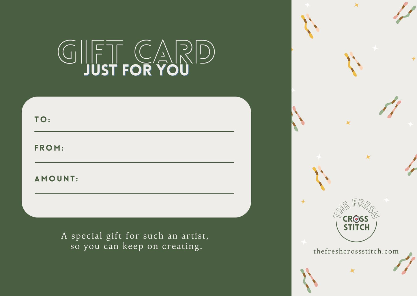Gift card for cross stitch lovers | Gift Ideas for Cross Stitchers | Gift Card Cross Stitch Patterns