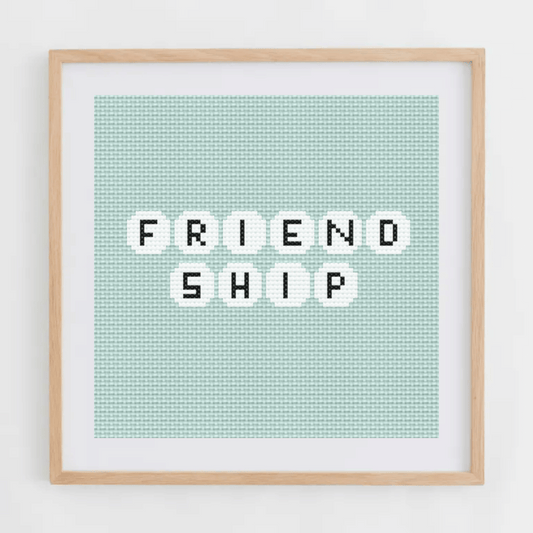 Friendship Bracelet alphabet cross-stitch pattern. Small-medium cross stitch chart font, including letters, numbers, and symbols to make your own bracelets.