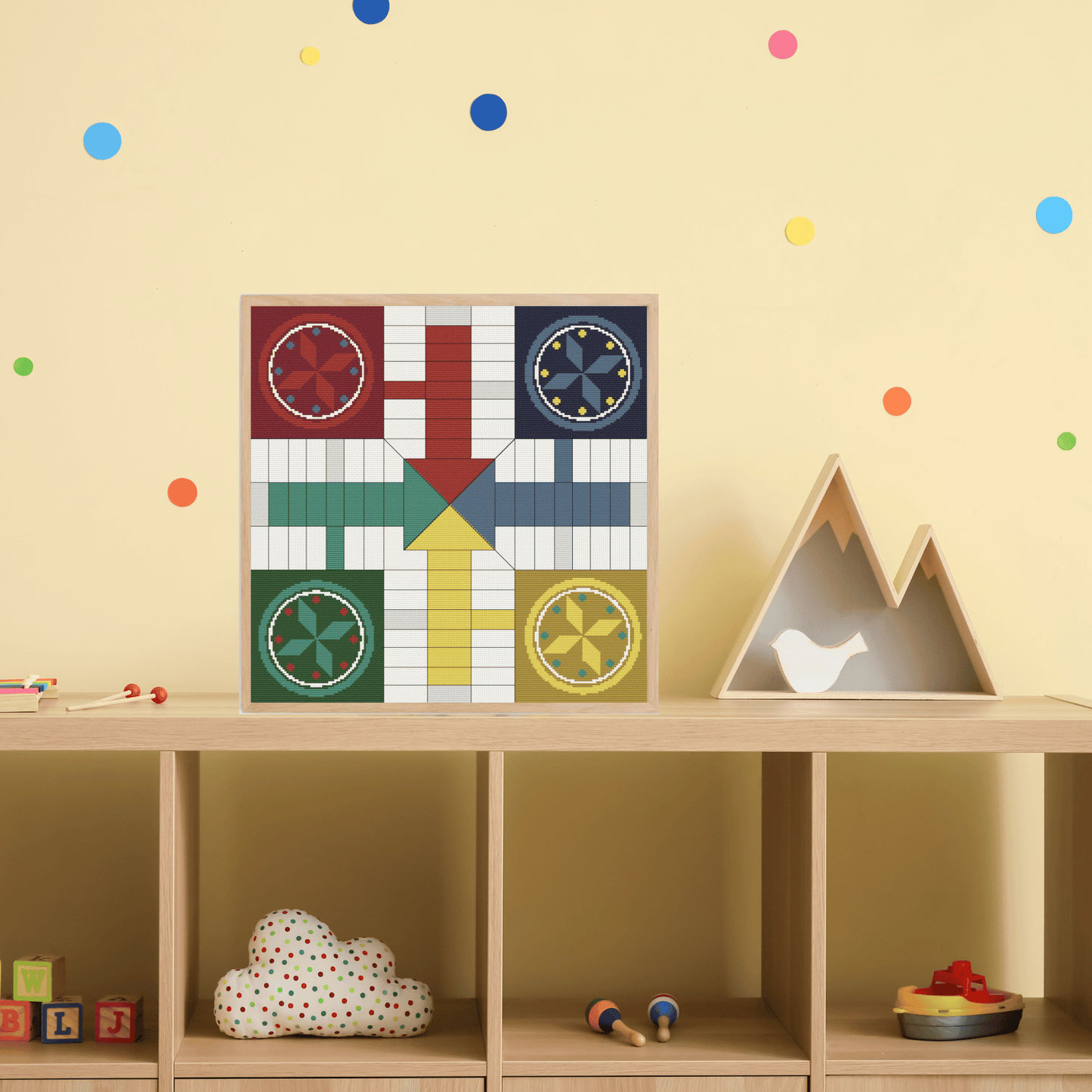 Parcheesi Cross Stitch Pattern | Board Game Cross Stitch Chart