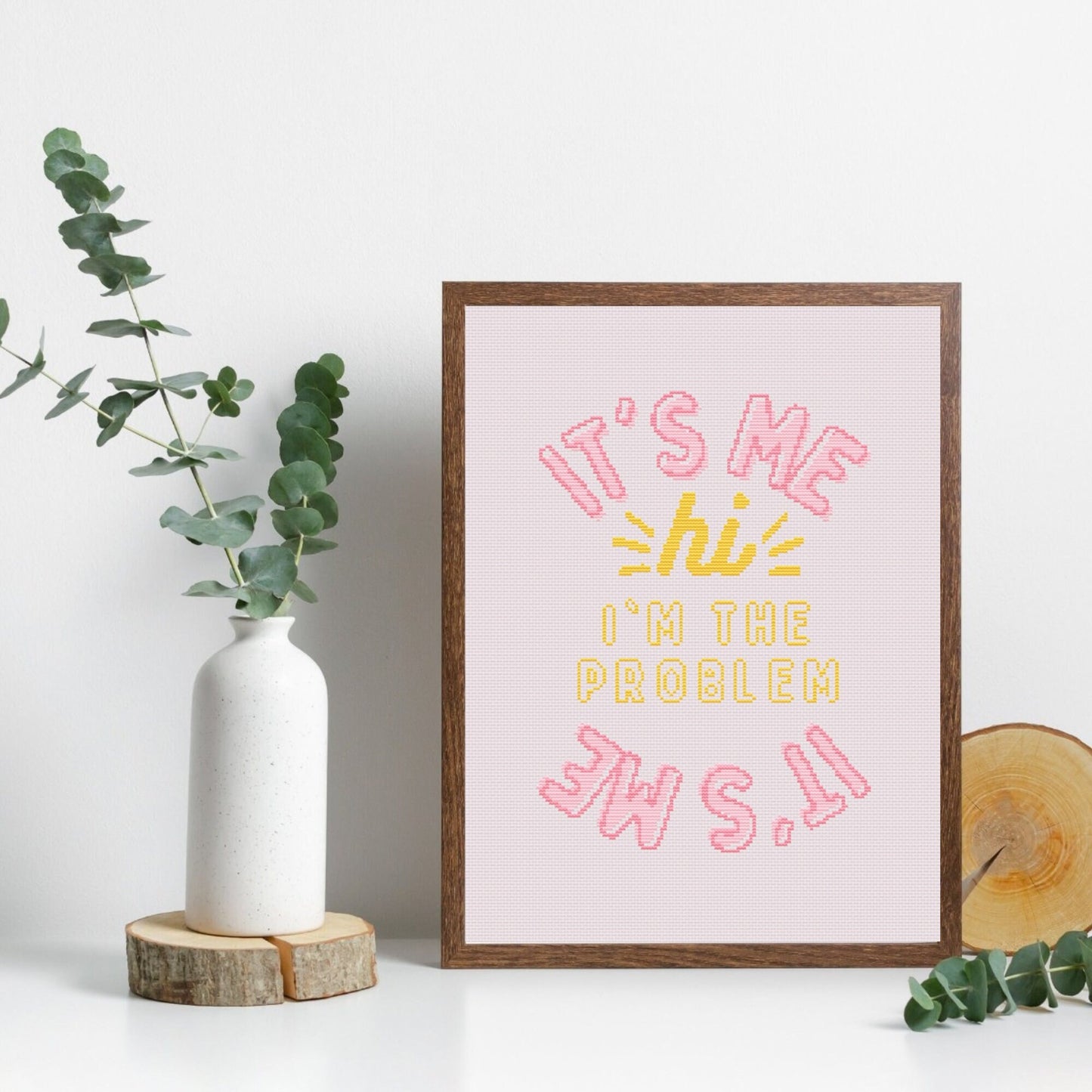 It's Me Hi I'm The Problem It's Me Cross Stitch Pattern | Antihero Cross Stitch Chart | Taylor Swift Cross Stitch Idea