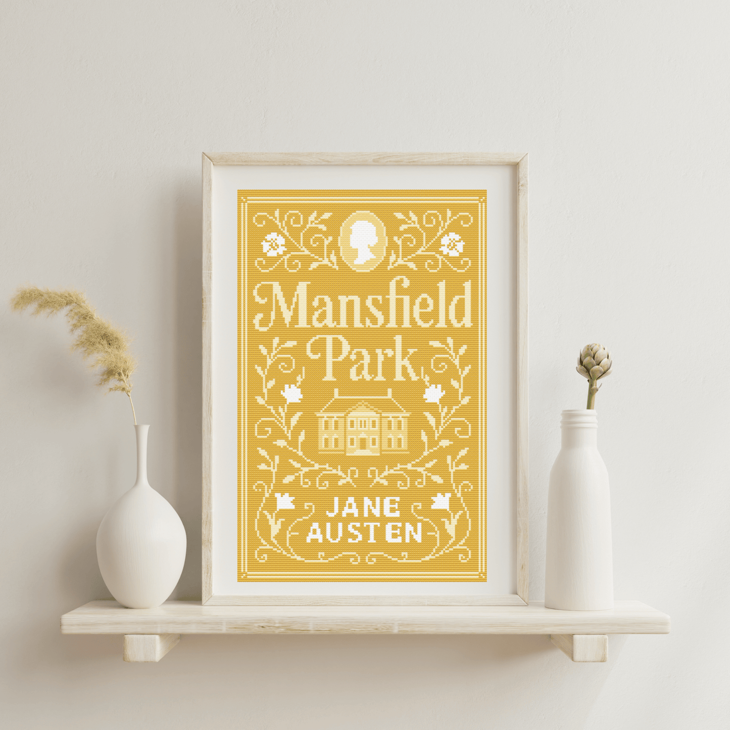 Book Cross Stitch Pattern: Mansfield Park | Book Cover Cross Stitch Chart | DIY Gift Ideas For Book Lovers | Modern Cross Stitch PDF