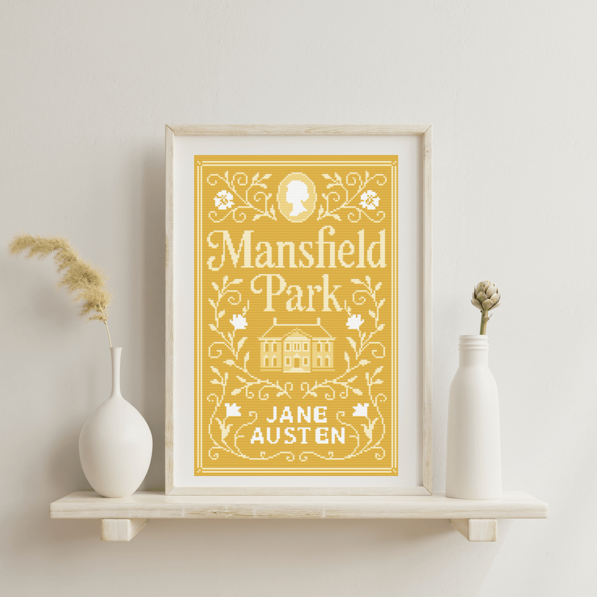 Book Cross Stitch Pattern: Mansfield Park | Book Cover Cross Stitch Chart | DIY Gift Ideas For Book Lovers | Modern Cross Stitch PDF
