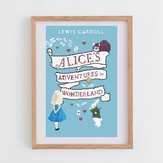 Alice in Wonderland Cross Stitch Chart | Book Cover Cross Stitch Chart | Book Cross Stitch