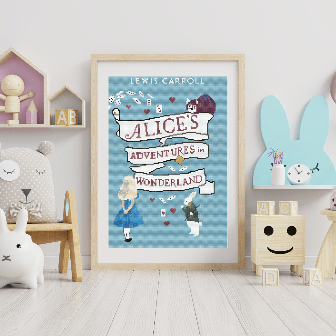 Alice in Wonderland Cross Stitch Chart | Book Cover Cross Stitch Chart | Book Cross Stitch