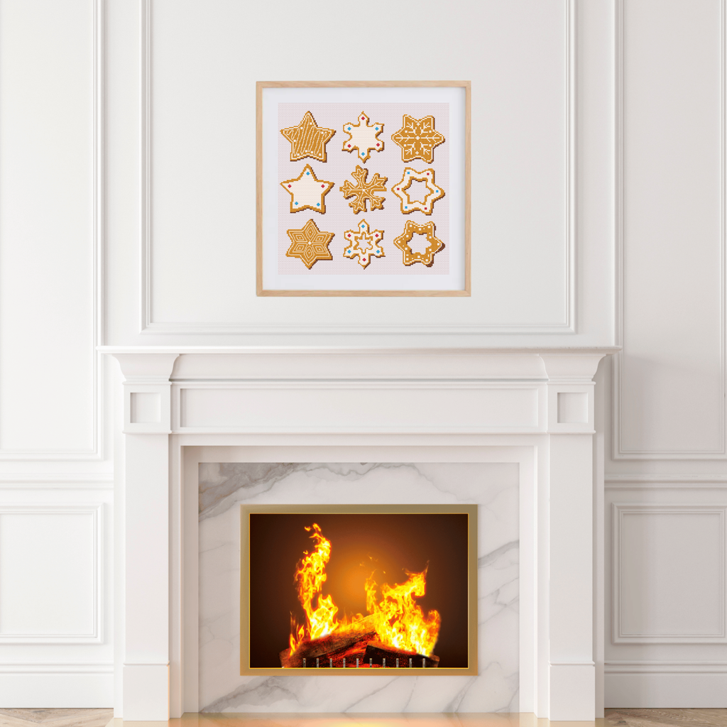 Gingerbread Cookies Cross Stitch Pattern | Christmas Cross Stitch Chart Cookies PDF