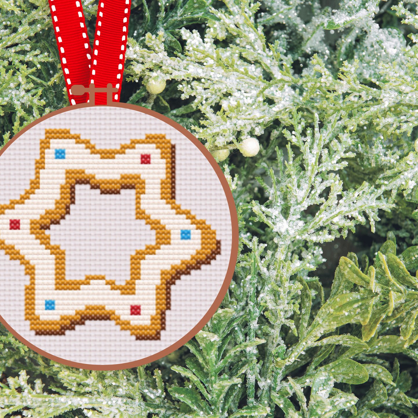 Gingerbread Cookies Cross Stitch Pattern | Christmas Cross Stitch Chart Cookies PDF