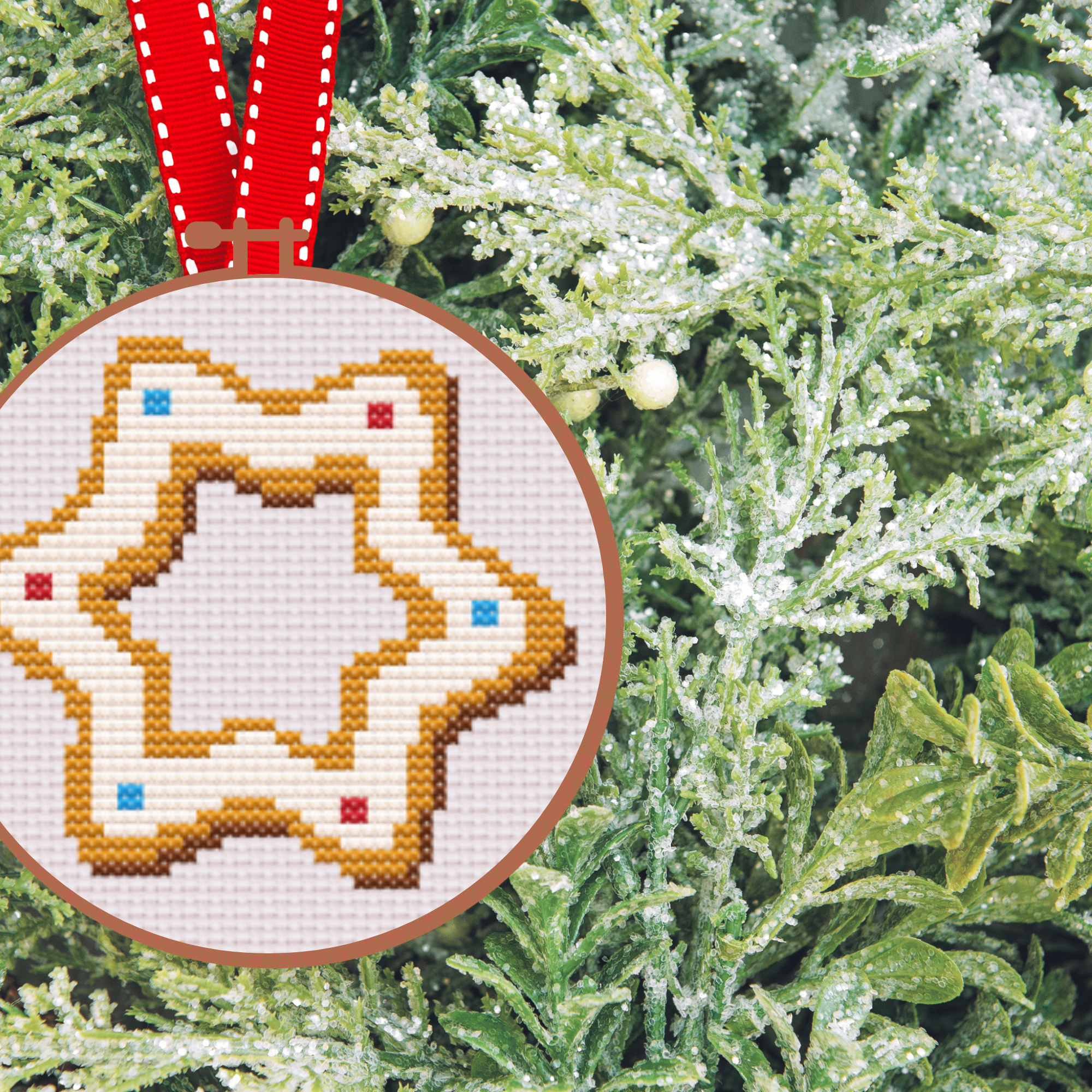 Gingerbread Cookies Cross Stitch Pattern | Christmas Cross Stitch Chart Cookies PDF