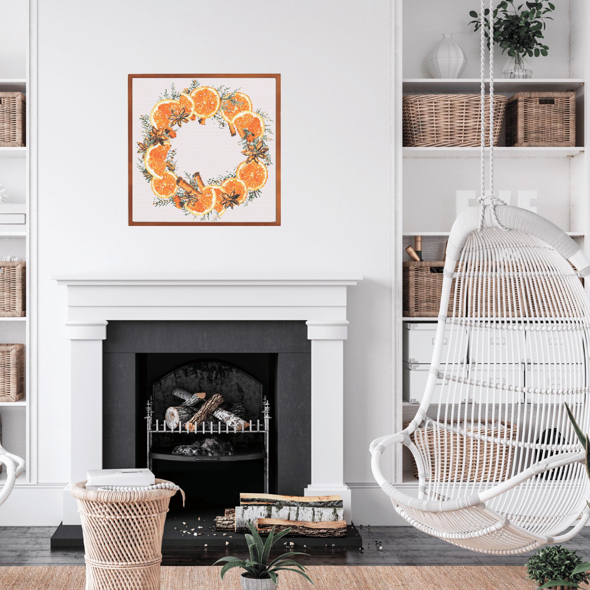 Christmas wreath cross-stitch pattern | Christmas wreath cross-stitch chart | Christmas Cross Stitch