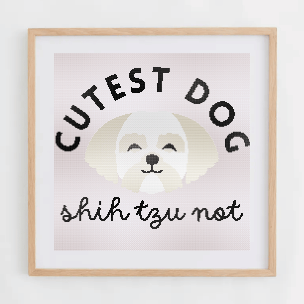 Dog Puns Cross Stitch Patterns | Shih Tzu Cross Stitch Chart PDf