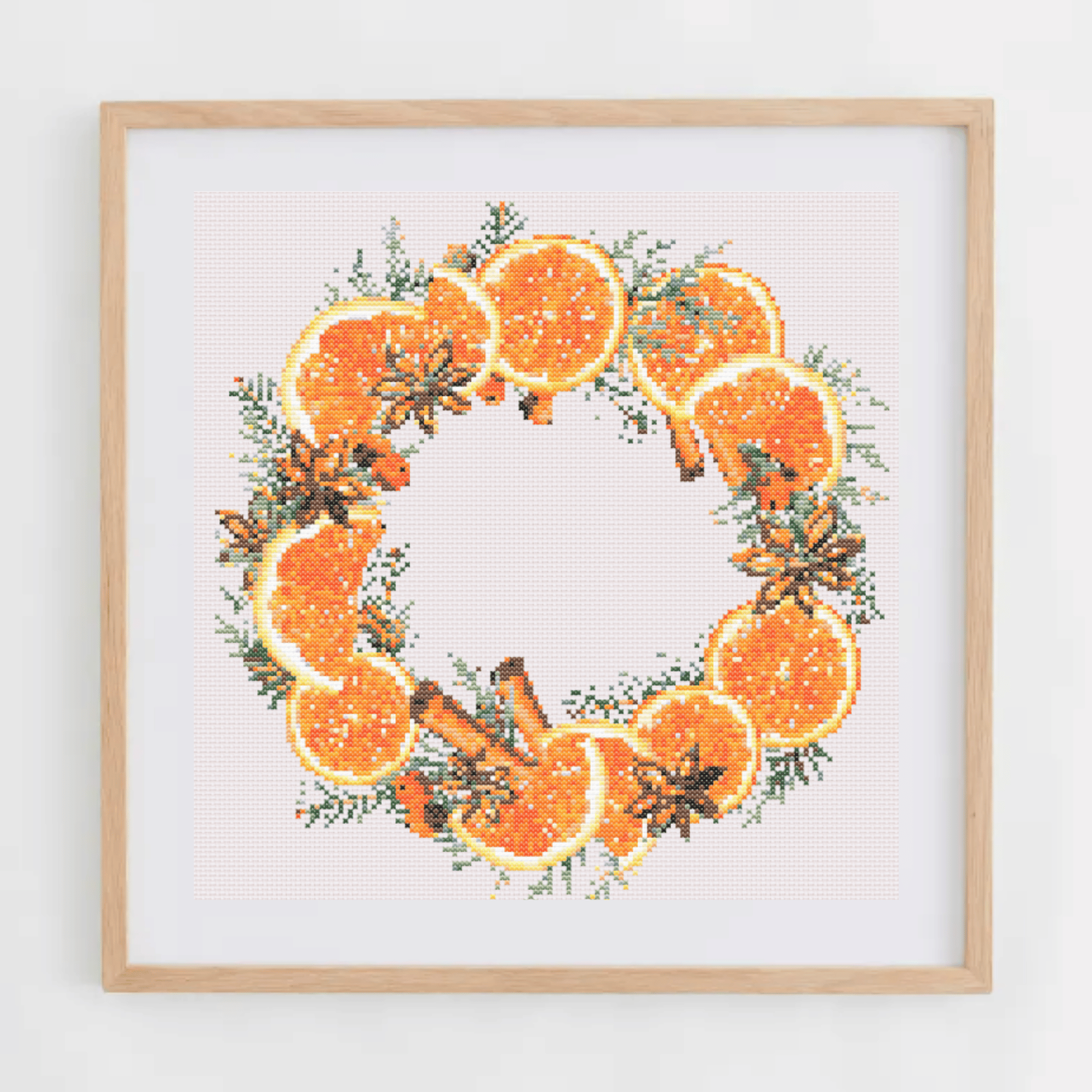 Christmas wreath cross-stitch pattern | Christmas wreath cross-stitch chart | Christmas Cross Stitch