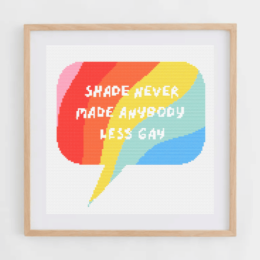 Shade Never Made Anybody Less Gay Cross Stitch Pattern | Taylor Swift Cross Stitch Chart | Pride Cross Stitch
