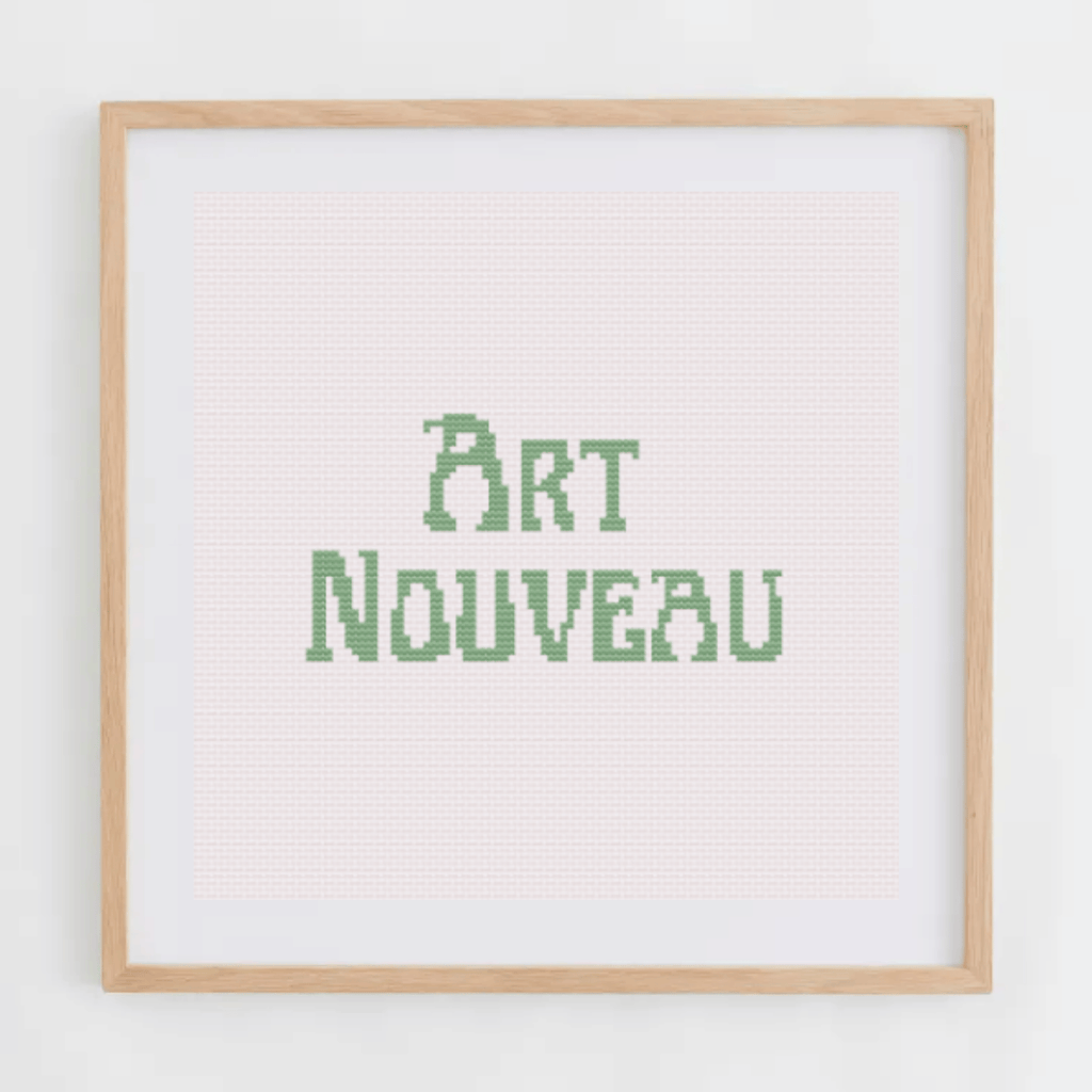 Art Nouveau Alphabet Cross-Stitch Pattern | Alphabet Cross Stitch Chart | Font Cross Stitch Chart