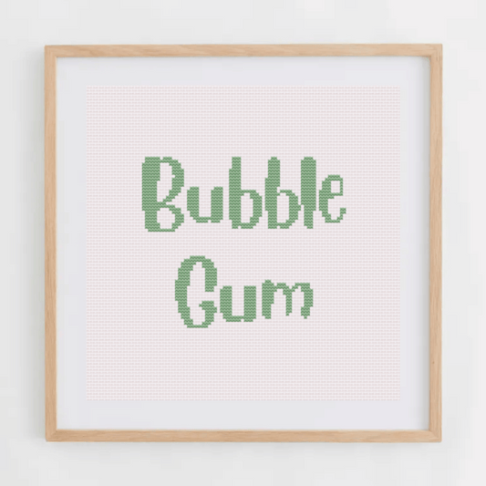 Bubble Gum Cross Stitch Alphabet Pattern | Alphabet Cross Stitch Chart | Font Cross Stitch Chart