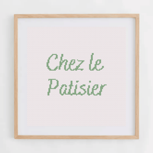 Chez Le Patisier Cross Stitch Pattern | Alphabet Cross Stitch Pattern | Font Cross Stitch Chart
