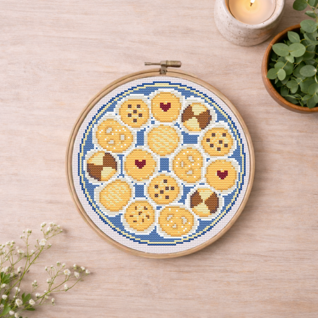 Open Butter Cookies Tin Cross Stitch Pattern – Food PDF