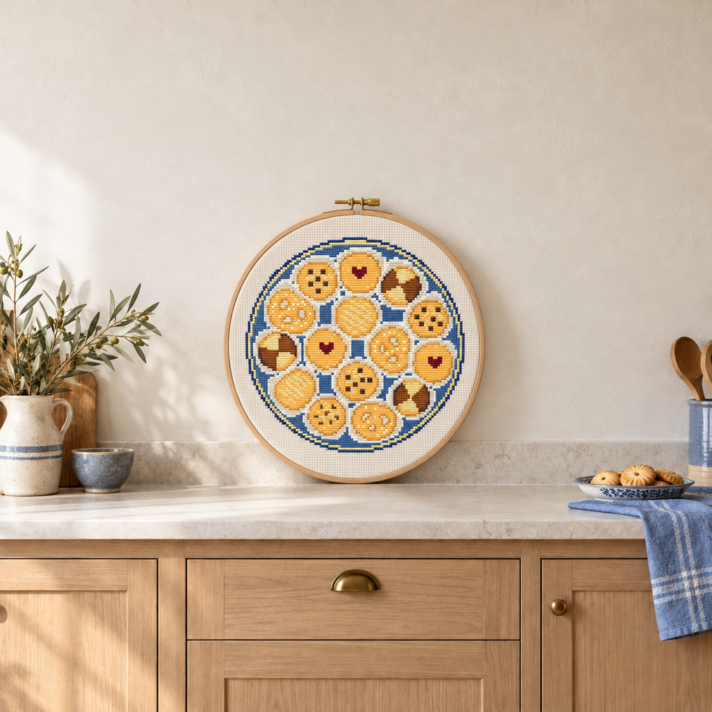 Open Butter Cookies Tin Cross Stitch Pattern – Food PDF