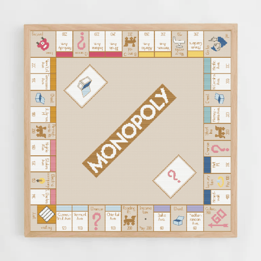 Monopoly pastel cross-stitch pattern