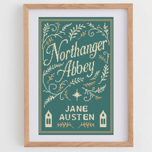 Book Cross Stitch Pattern: Northanger Abbey | Book Cover Cross Stitch Chart | DIY Gift Ideas For Book Lovers | Modern Cross Stitch PDF