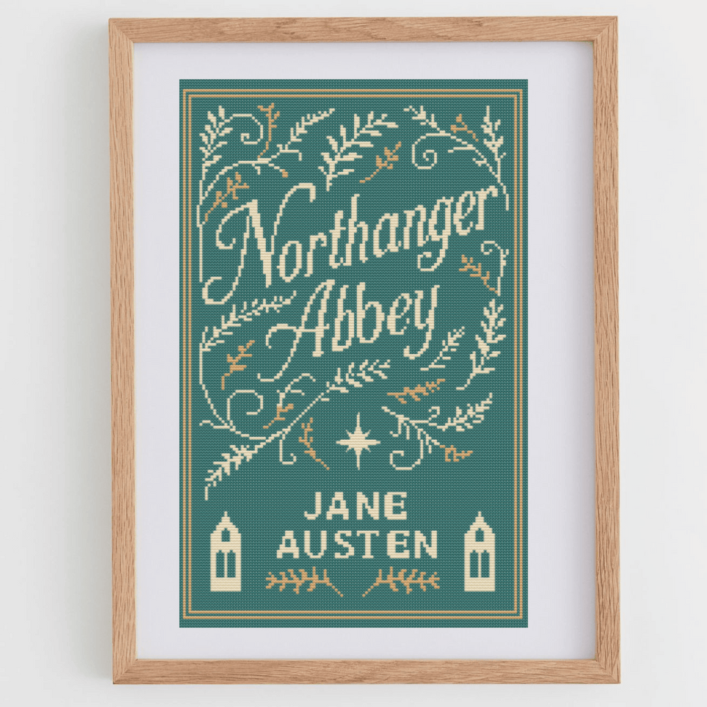Book Cross Stitch Pattern: Northanger Abbey | Book Cover Cross Stitch Chart | DIY Gift Ideas For Book Lovers | Modern Cross Stitch PDF
