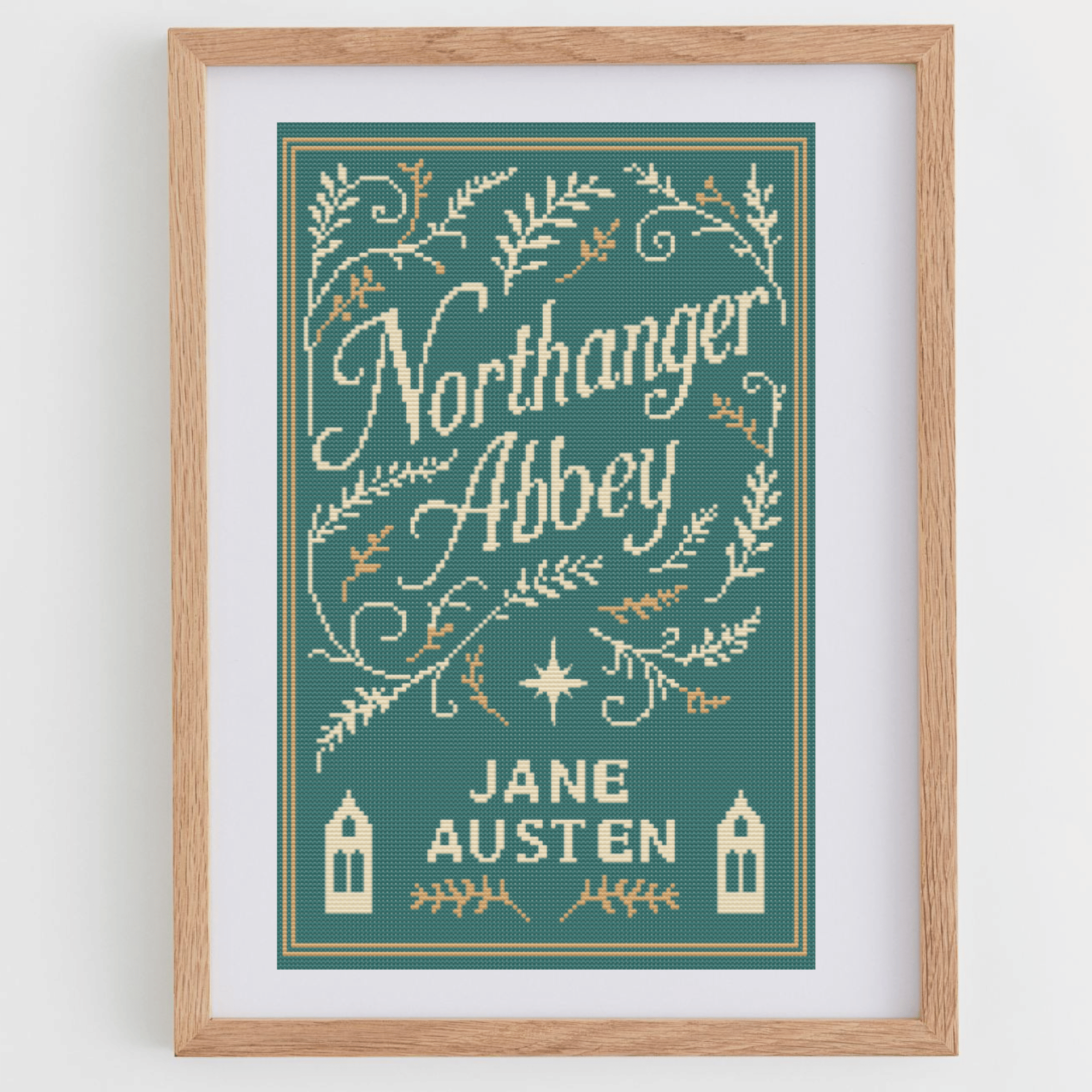Book Cross Stitch Pattern: Northanger Abbey | Book Cover Cross Stitch Chart | DIY Gift Ideas For Book Lovers | Modern Cross Stitch PDF
