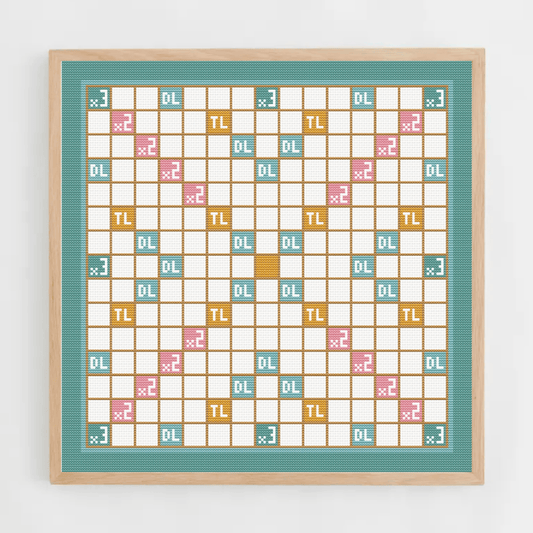 Scrabble pastel cross-stitch pattern