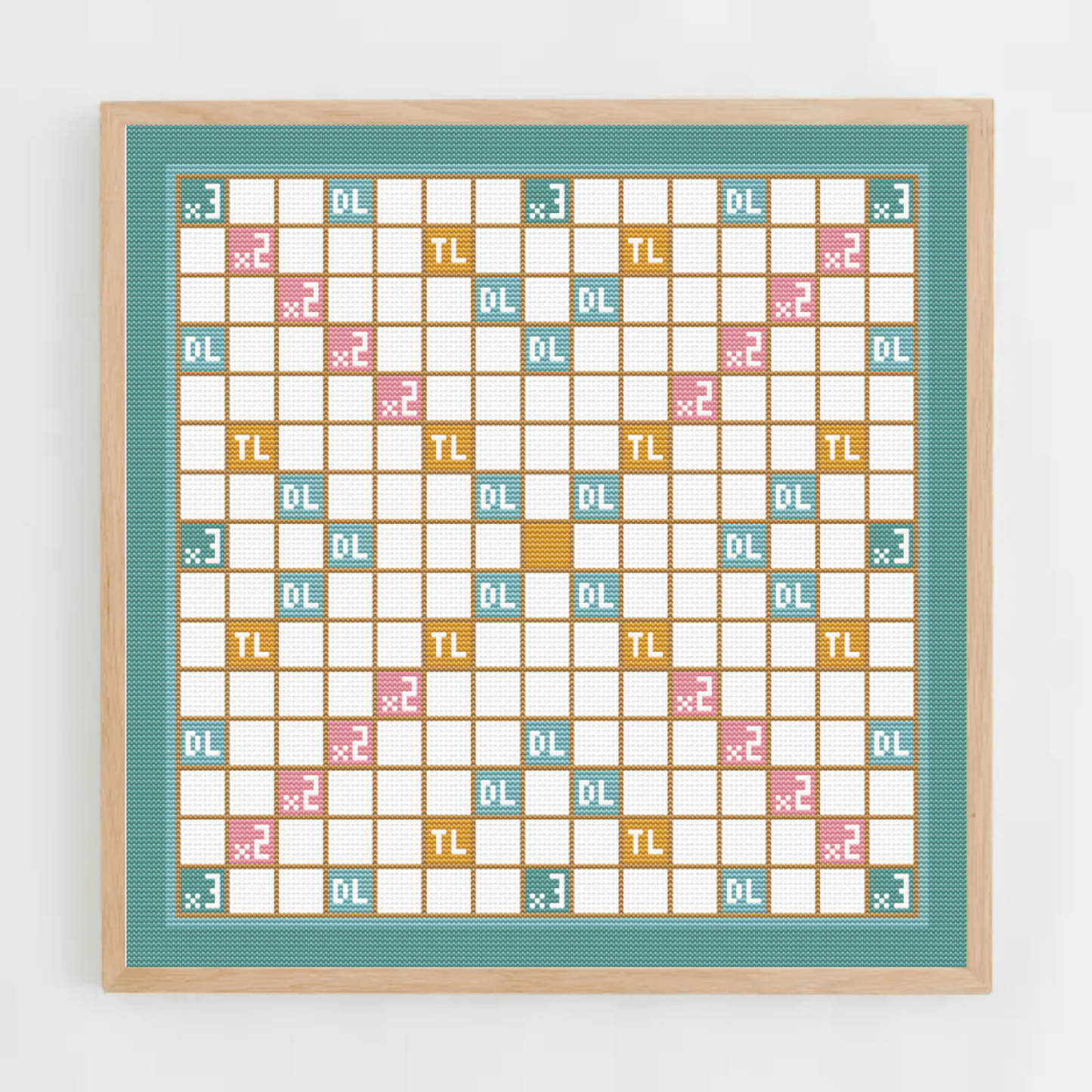 Scrabble pastel cross-stitch pattern