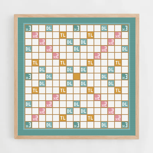 Scrabble pastel cross-stitch pattern