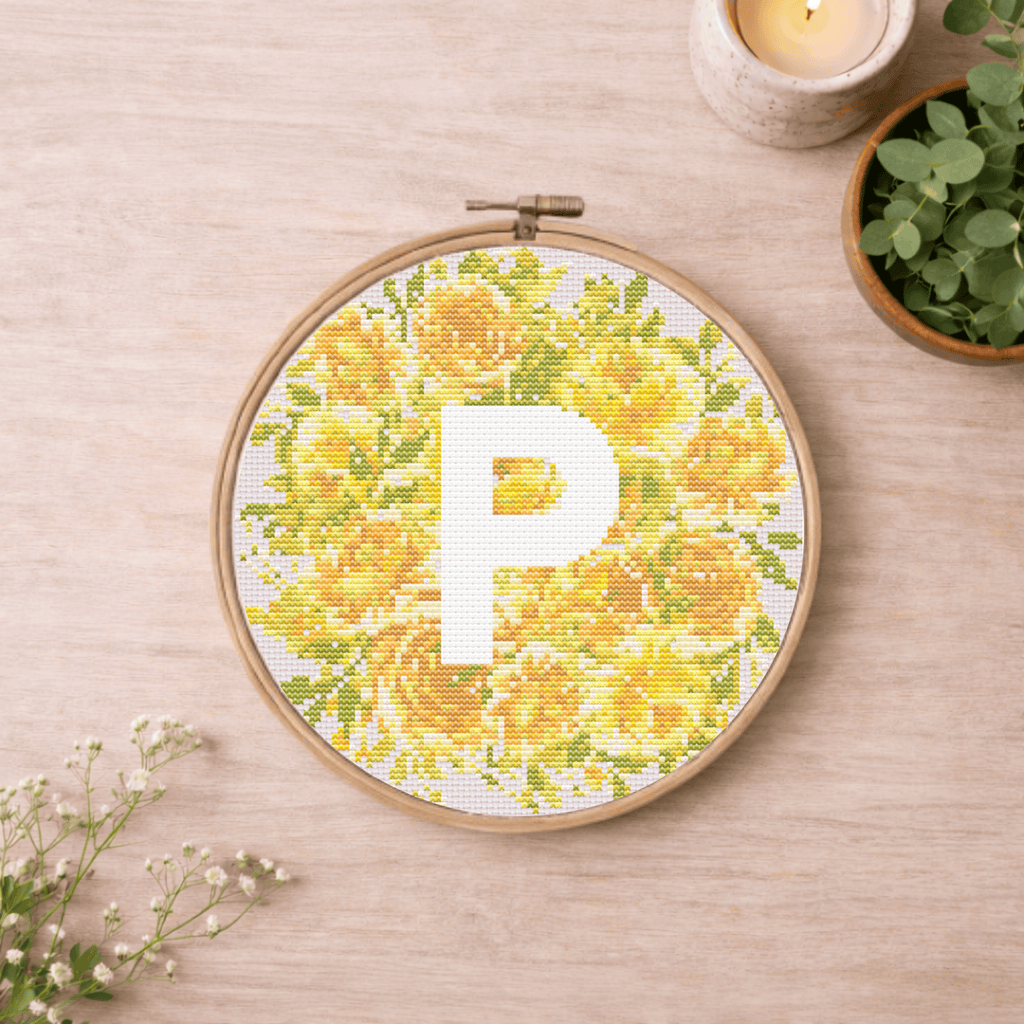 Monogramm mit Gelben Blumen