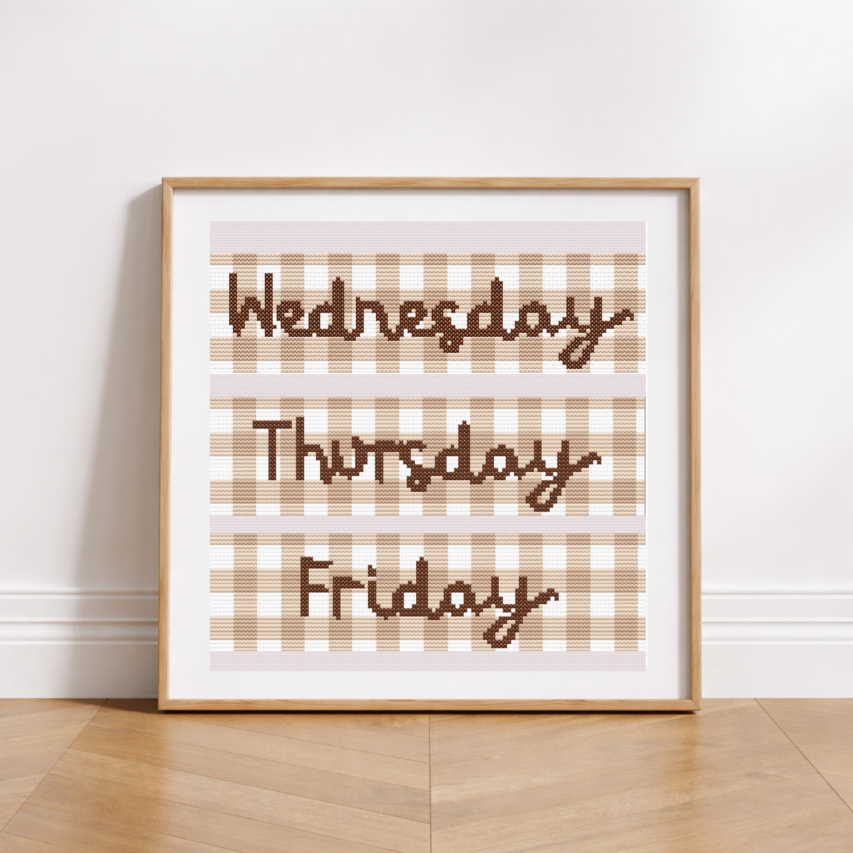Days of the week for baby bibs cross stitch pattern