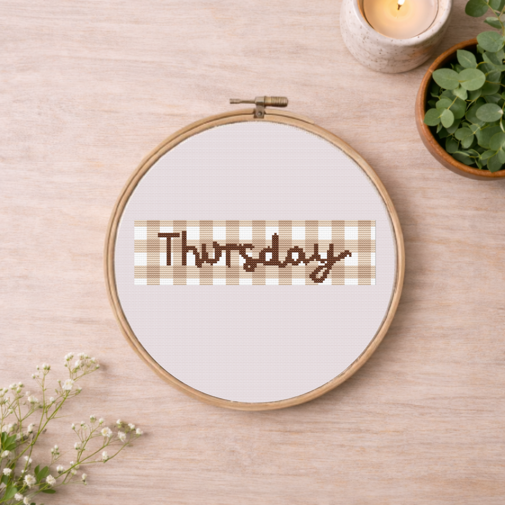 Days of the week for baby bibs cross stitch pattern
