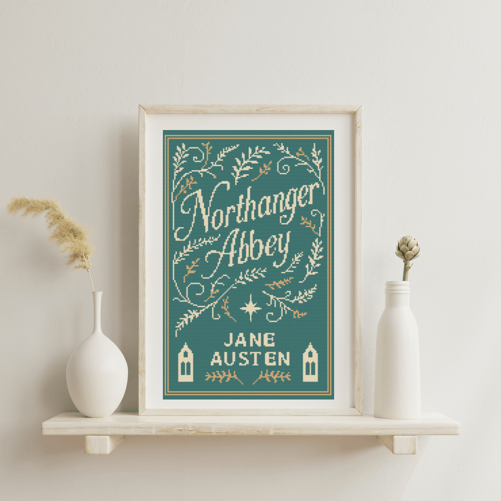 Book Cross Stitch Pattern: Northanger Abbey | Book Cover Cross Stitch Chart | DIY Gift Ideas For Book Lovers | Modern Cross Stitch PDF