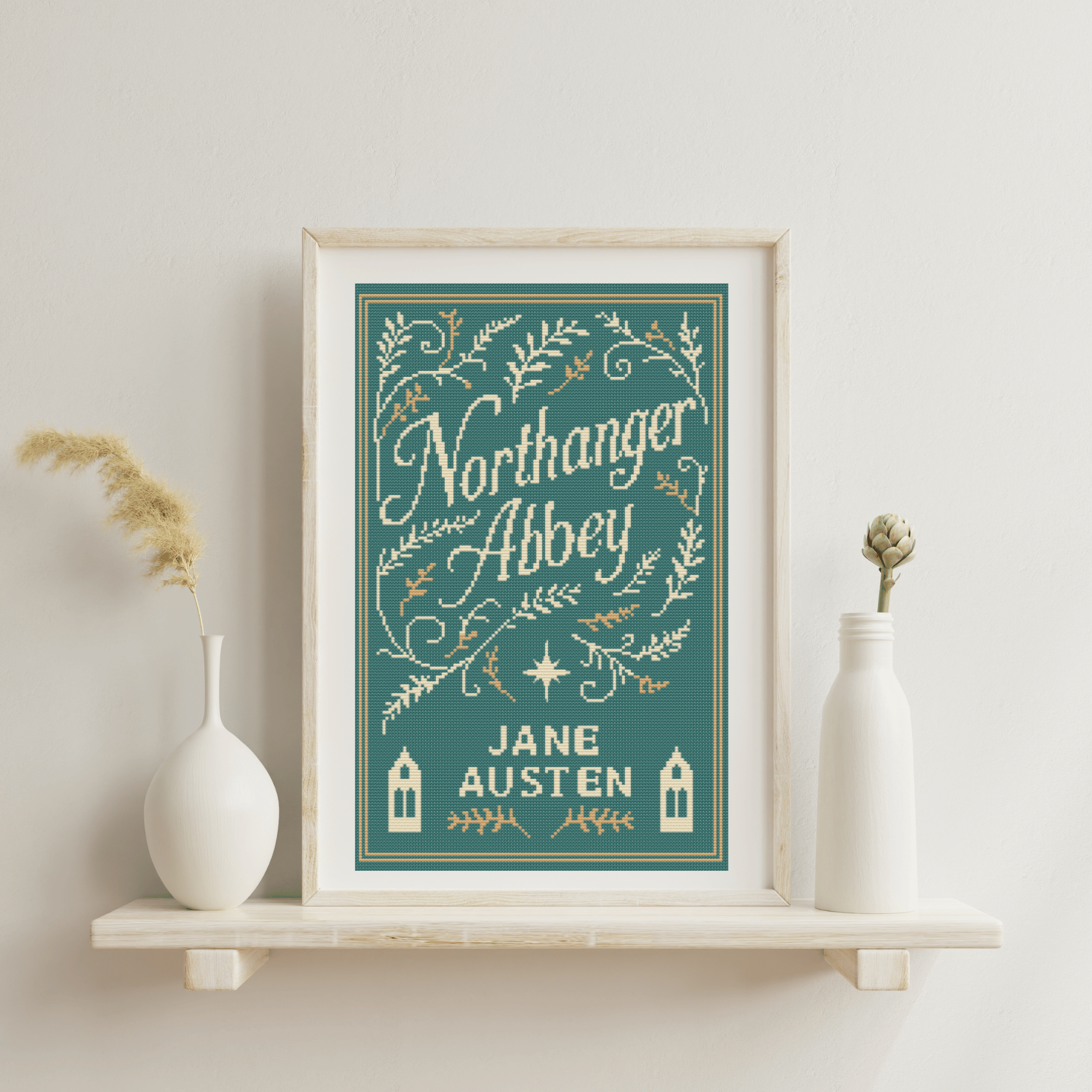 Book Cross Stitch Pattern: Northanger Abbey | Book Cover Cross Stitch Chart | DIY Gift Ideas For Book Lovers | Modern Cross Stitch PDF