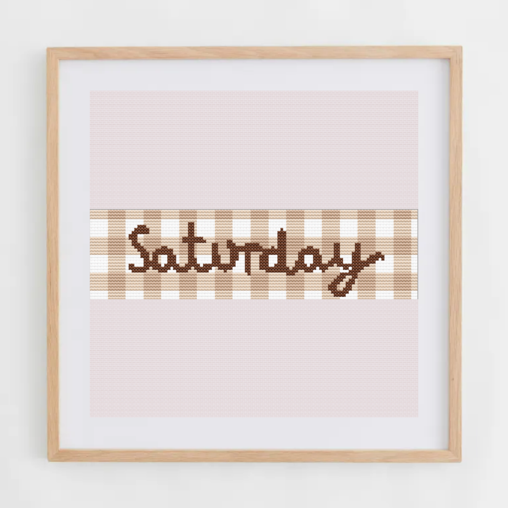 Days of the week for baby bibs cross stitch pattern