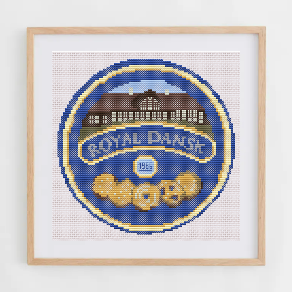 Butter Cookies Tin Cross Stitch Pattern | Danish Biscuits Box Cross Stitch Chart PDF
