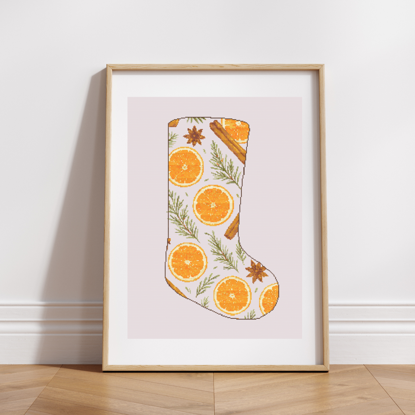 Calcetín navideño: Naranjas y canela