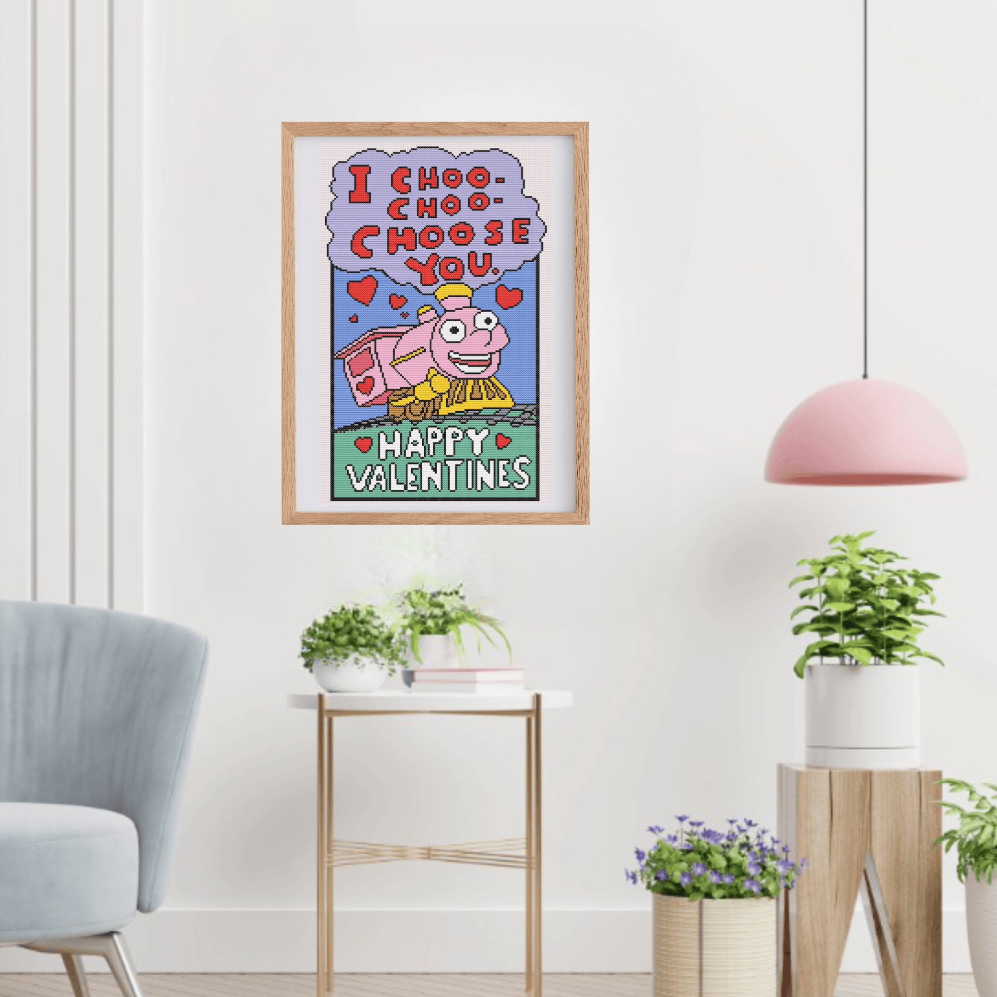 I choo choo choose you cross stitch pattern | Cross-stitch chart from The Simpsons