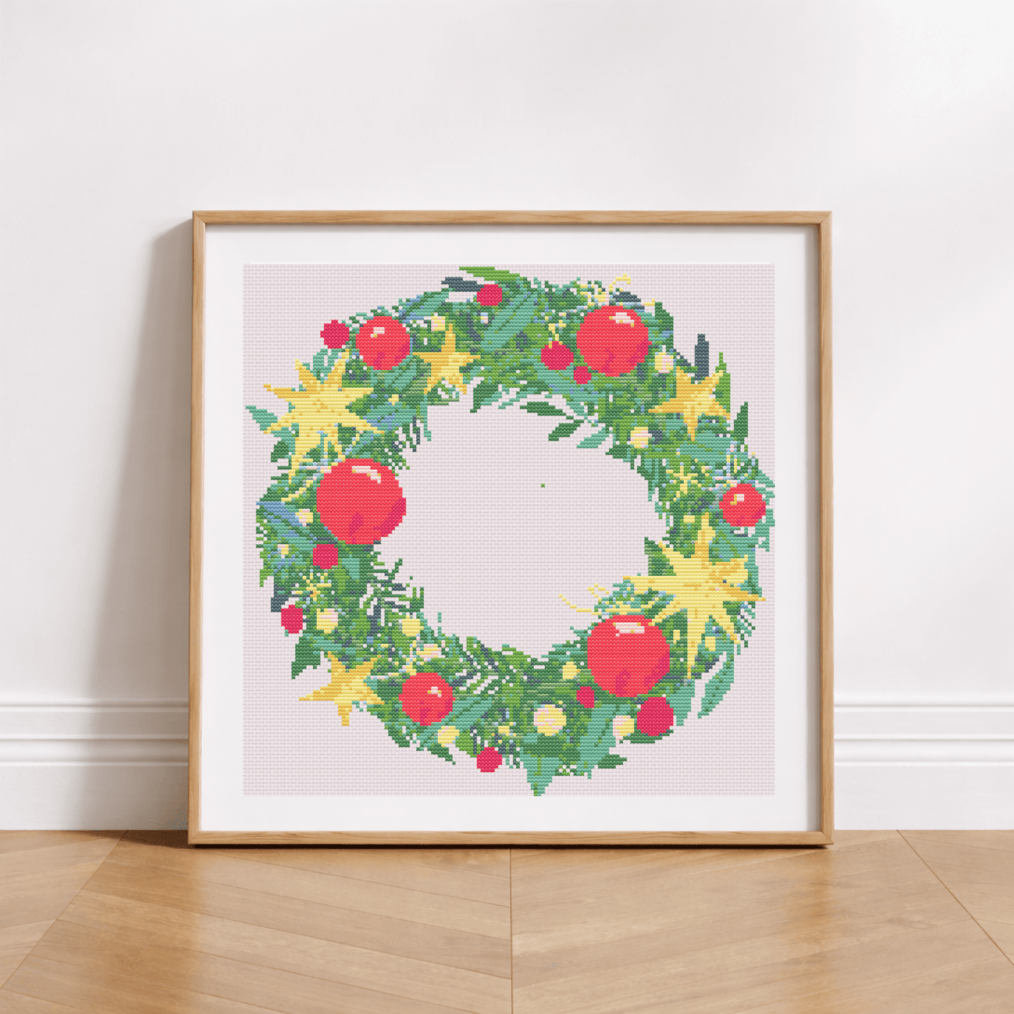 Рождественский венок из звезд и шаров