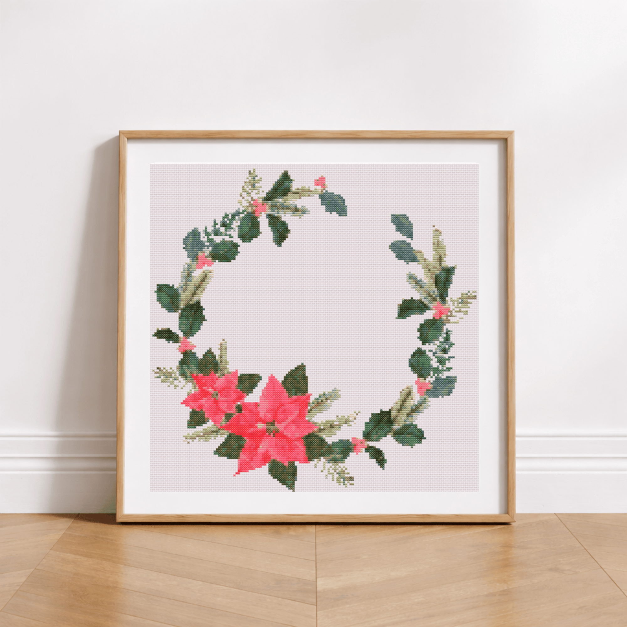 Couronne de Noël Ouverte avec Poinsettia