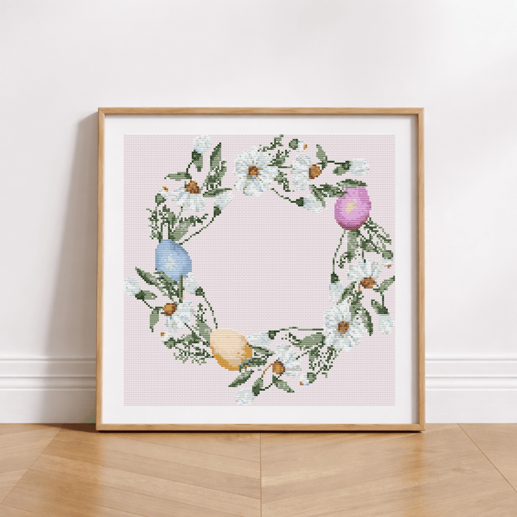 Osterkranz mit Gänseblümchen