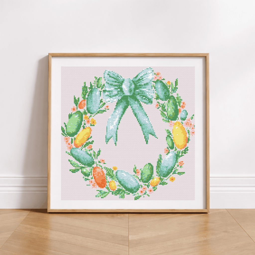 Petrol Osterkranz mit Schleife