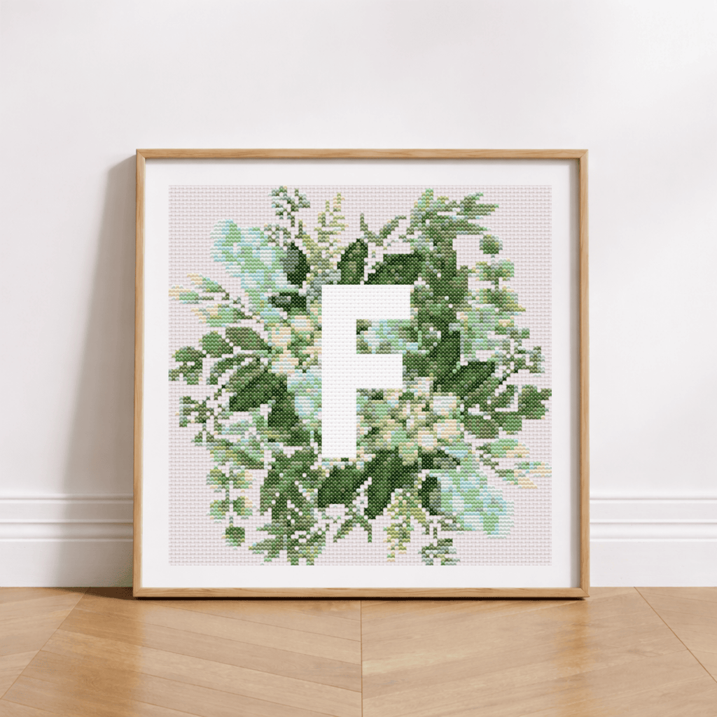 Monogram With Green Bouquet