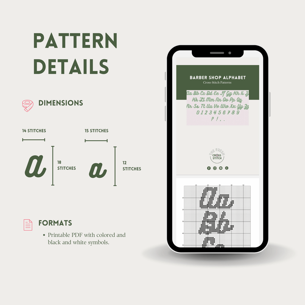 Barber Shop Cross Stitch Pattern Alphabet | Alphabet Cross Stitch Chart | Font Cross Stitch