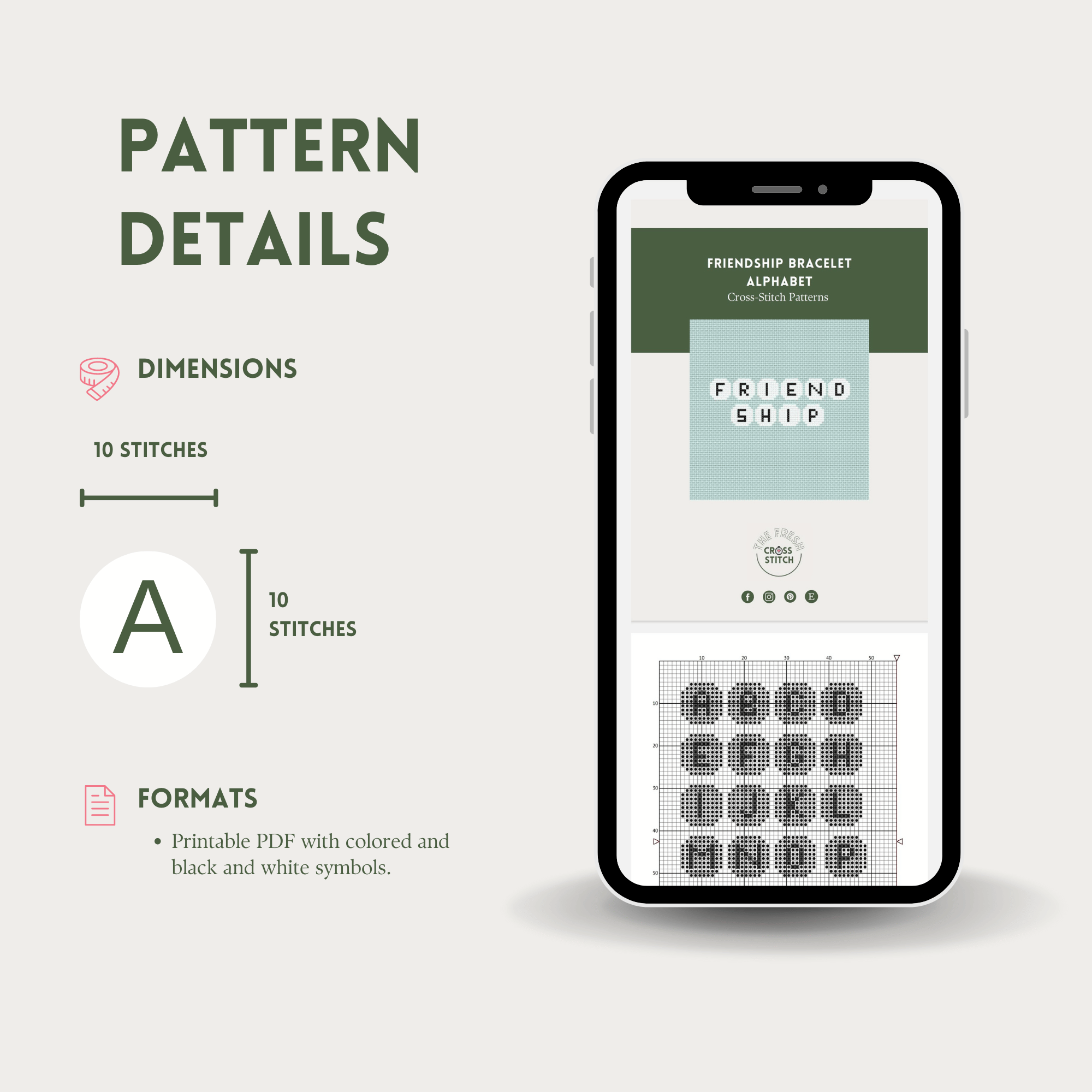 Friendship Bracelet Alphabet Cross-Stitch Pattern The Fresh