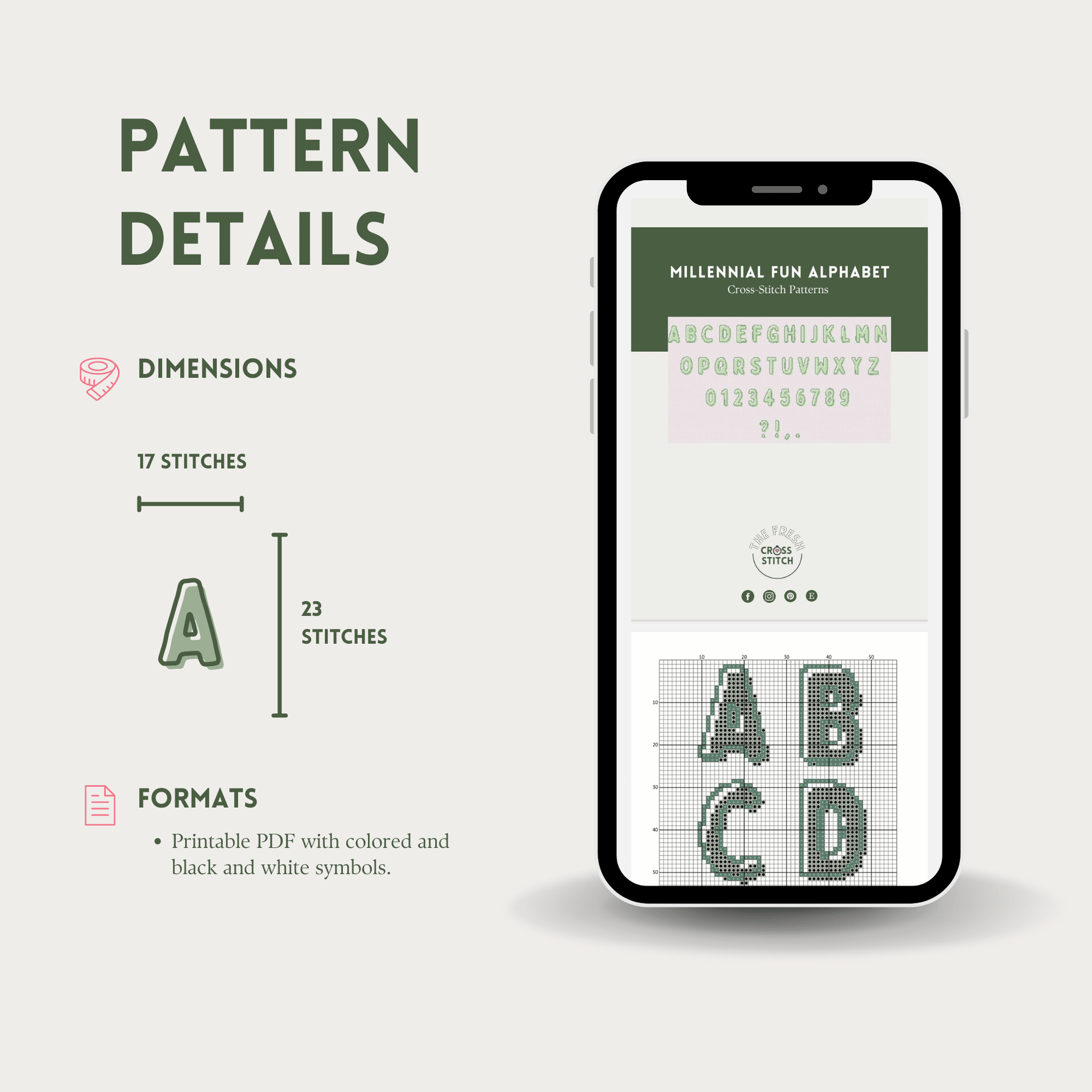 Millennial Fun Alphabet Cross Stitch Pattern | Alphabet Cross Stitch Chart | Font Cross Stitch Chart 