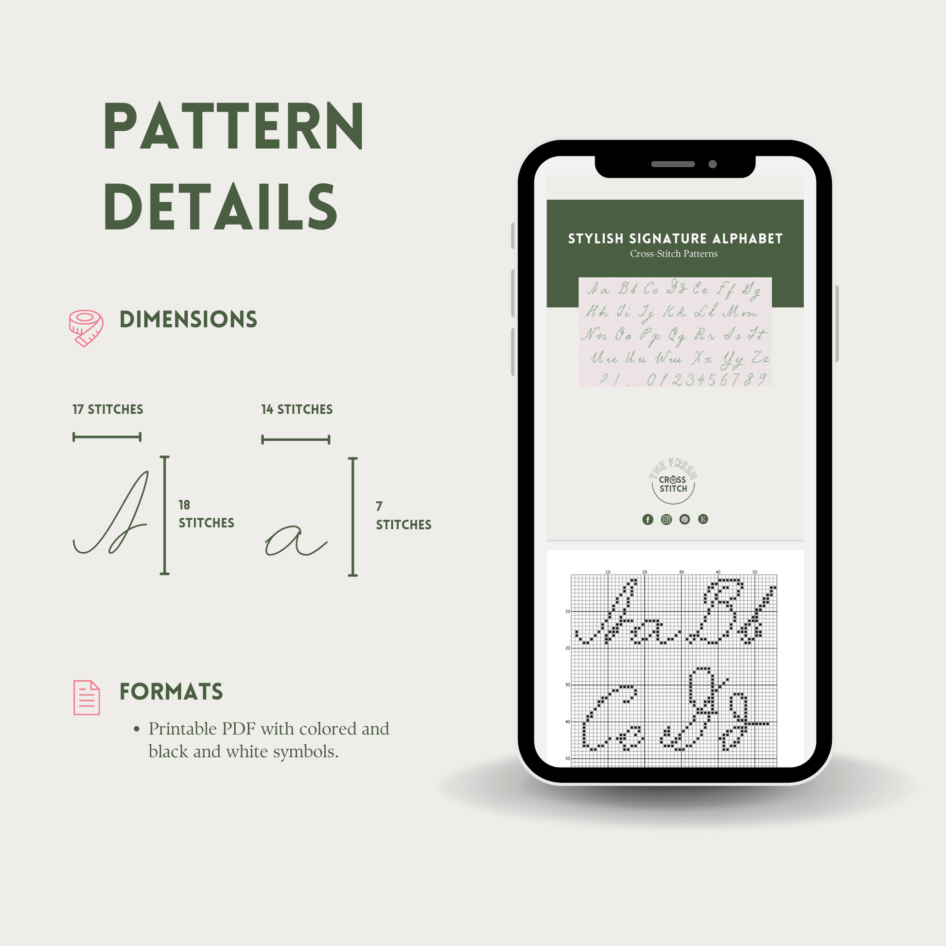 Stylish Signature Alphabet Cross Stitch Pattern | Alphabet Cross Sttch Chart | Font Cross Stitch Font